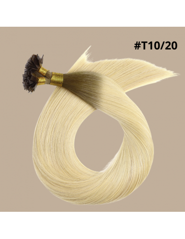 100 Keratin Extensions Rett Premium med Flat Toppunkt T10/20 du meilleur 