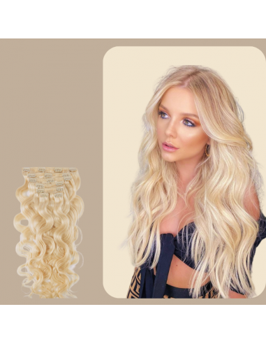 Vågig platinablond Clip-In Extensions En savoir plus