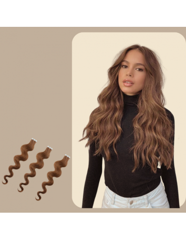 Extensões adesivas Wavy Hazelnut le des métaux précieux