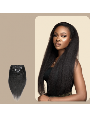 Yaki Straight Black Clip-In Extensions commande en ligne