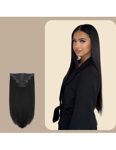 Straight Black 120g Clip-In Extensions Kit à prix réduit toute l'année