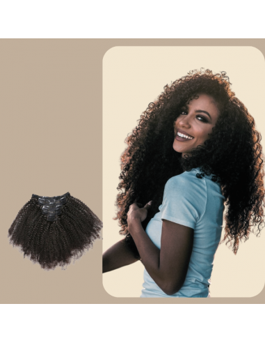 Afro Curly Brown 120g Clip-In Extensions Kit Fin de série