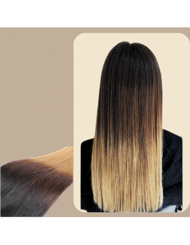 Rak Ombre Brun Choklad Blond Mono Clip-In Förlängning Maxi Volym Band vous aussi creer 