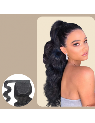 Hästsvans mörkbrunt magiskt band Remy Hair Body Wave Amélioration de cerveau avec