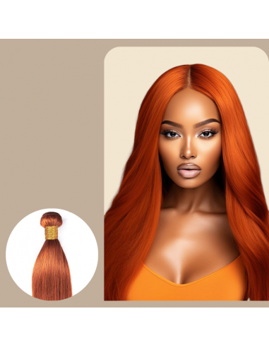 Vävning Virgin Human Hair Straight 7A Ginger 350  100 Gr Amélioration de cerveau avec