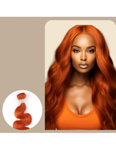 Tissage Cheveux Vierge Human Hair Body Wave 7A Ginger 350  100 Gr pas cher 