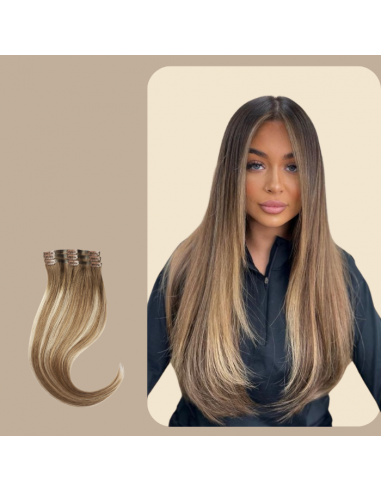 Extensiones rectas de clip marrón medio platino Toutes les collections ici