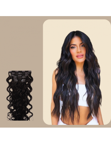 Extensiones Clips Ondulado Marrón Oscuro l'achat 